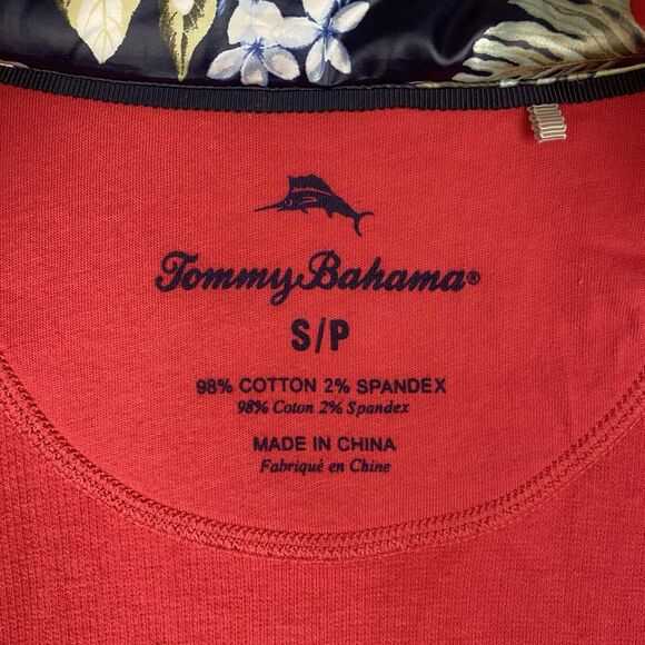 Tommy Bahama Floral Collar And Sides Full Zip Sweater Knit Jacket Small Pink - Picture 6 of 7